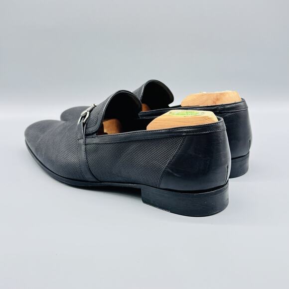 Mezlan Shoes Mens 11.5 Black Leather Horseit Loafers Slip On Dress Formal Italy main image 8